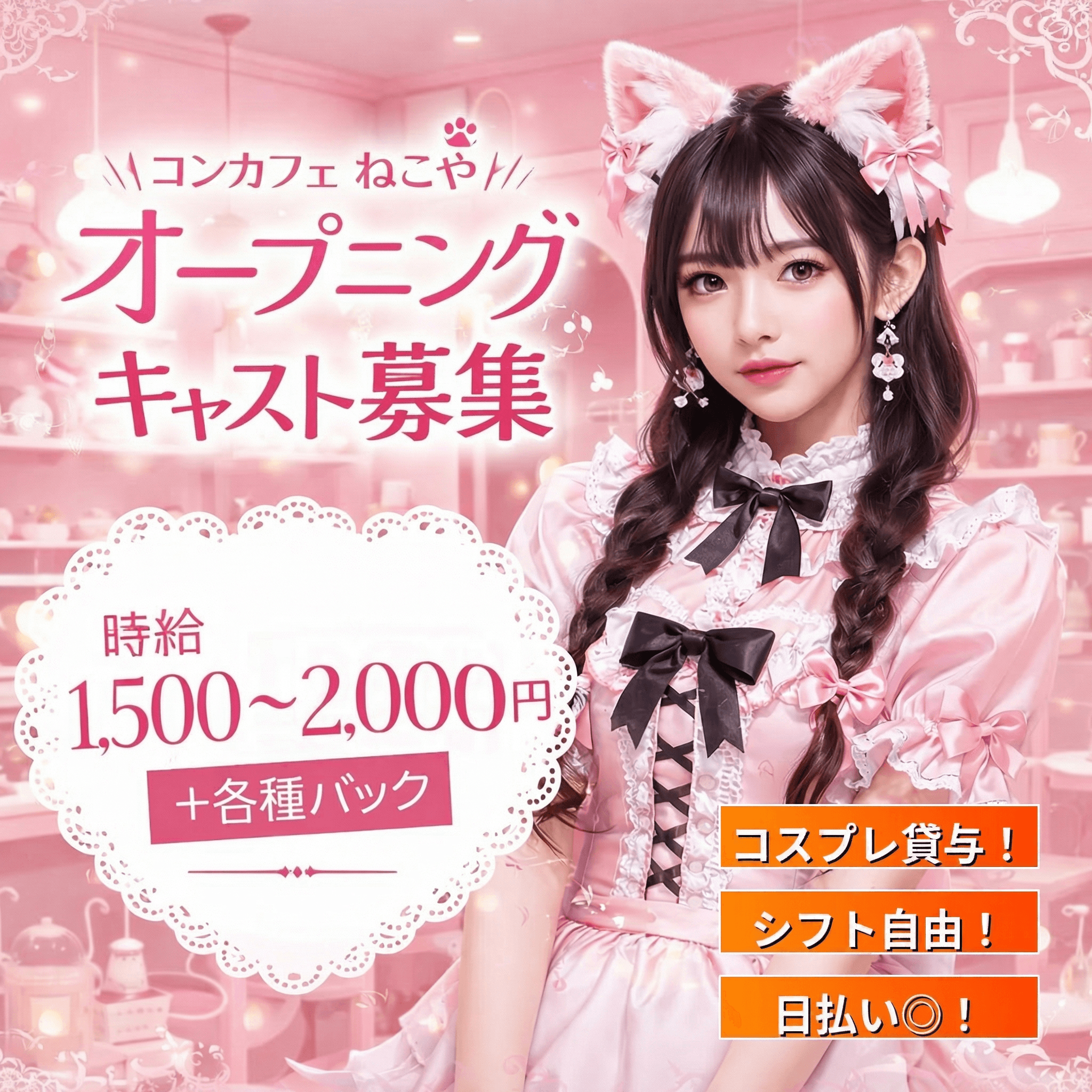 【難波】NEKO CAFE ねこや|ネコ耳つけてゆるかわ接客♪