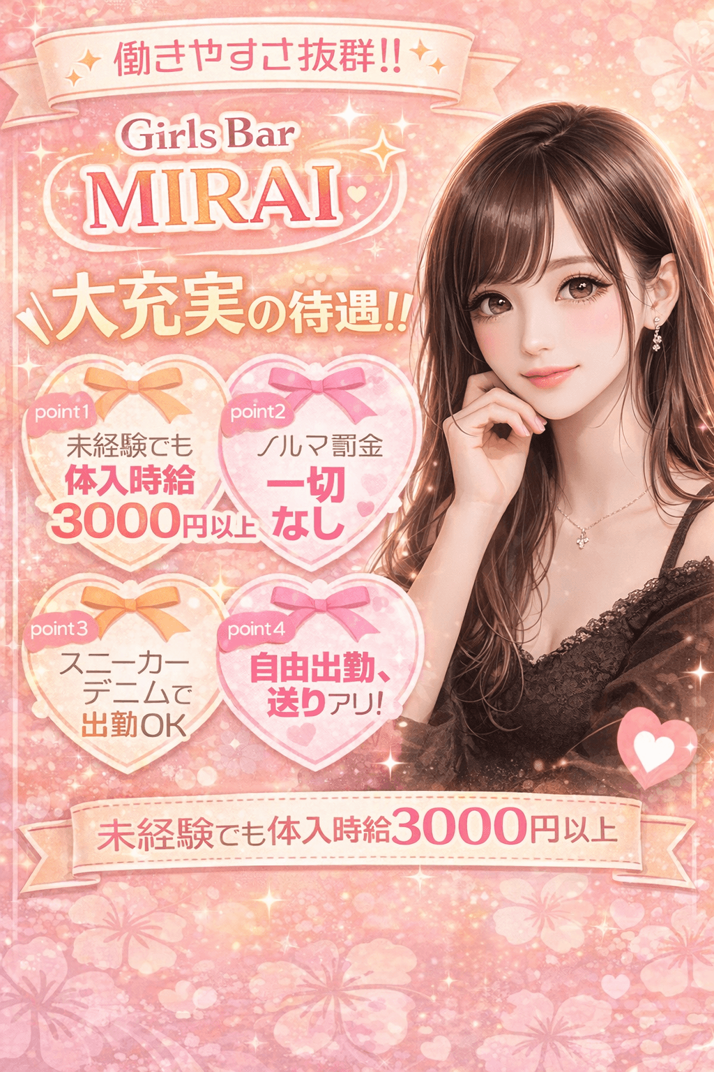 【梅田】Girls Bar MIRAI|日払いOK!大阪で楽しく稼ごう